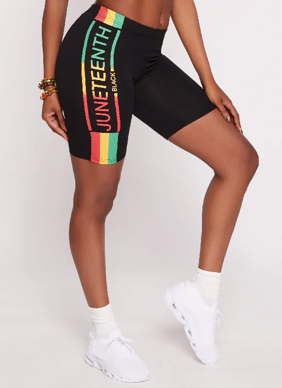 Juneteenth Black Bike Shorts