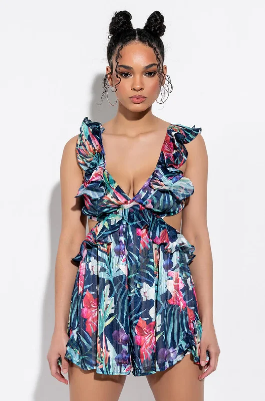 BRUNCH ALERT RUFFLE MINI DRESS