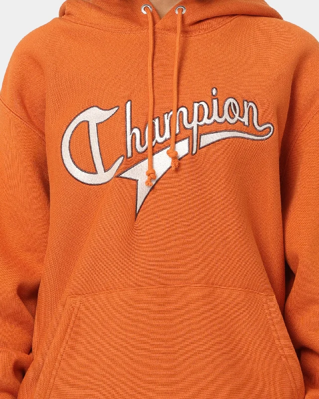 Champion Reverse Weave Cursive Logo Hoodie Cinnamon Haze