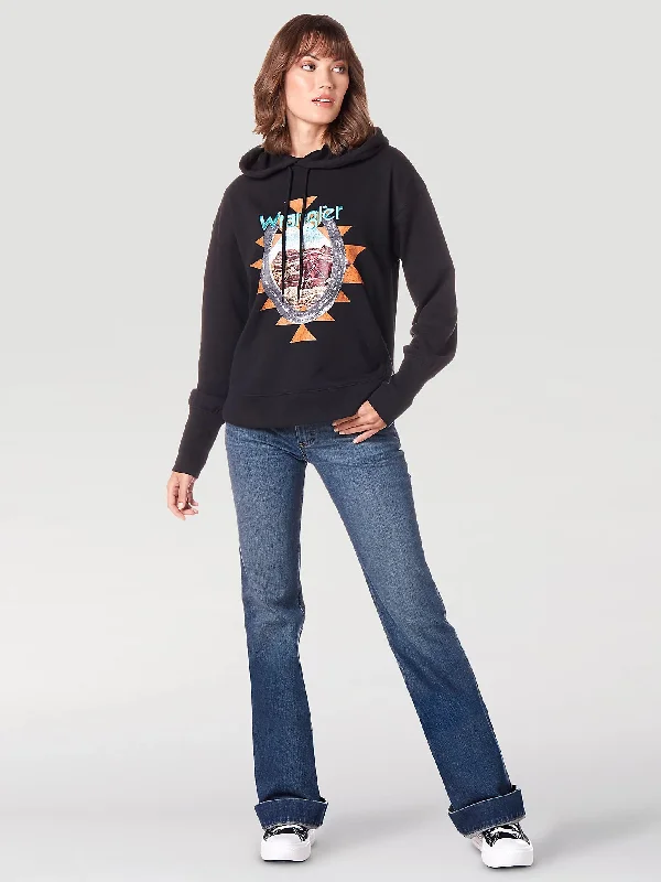 Wrangler Retro Women's Graphic Hoodie In Black Beauty