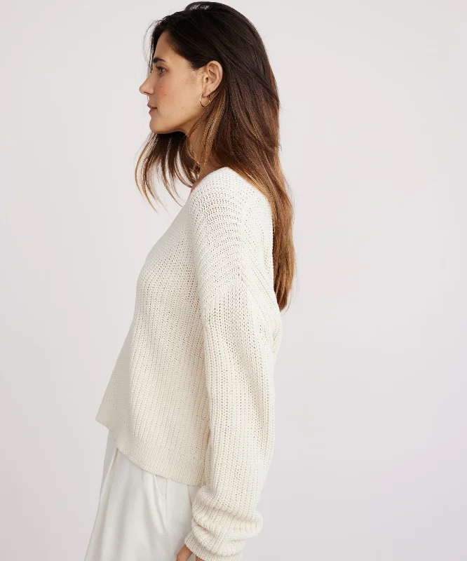 Cropped Cotton Cabin Sweater