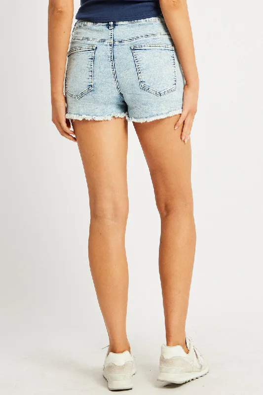 Denim Skinny Short Mid Rise