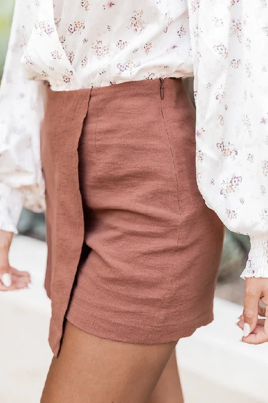 Got That Look Brown Cotton Mini Skort FINAL SALE