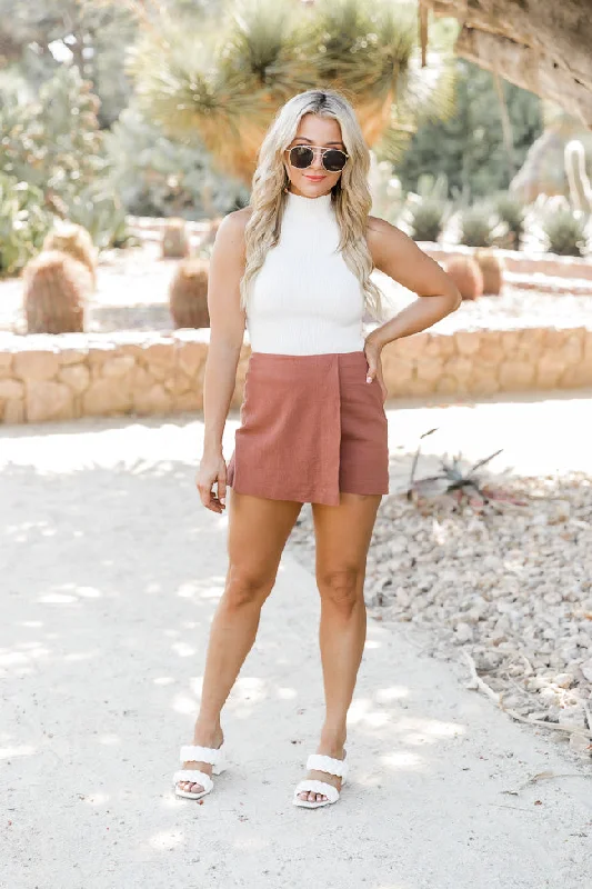 Got That Look Brown Cotton Mini Skort FINAL SALE