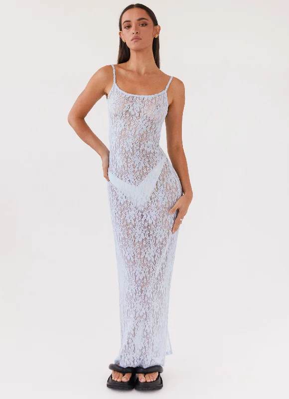 Gravity Lace Maxi Dress - Baby Blue