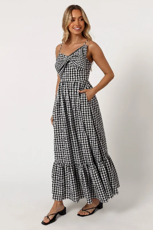 Hailee Maxi Dress - Black Gingham