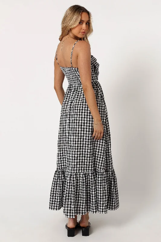 Hailee Maxi Dress - Black Gingham