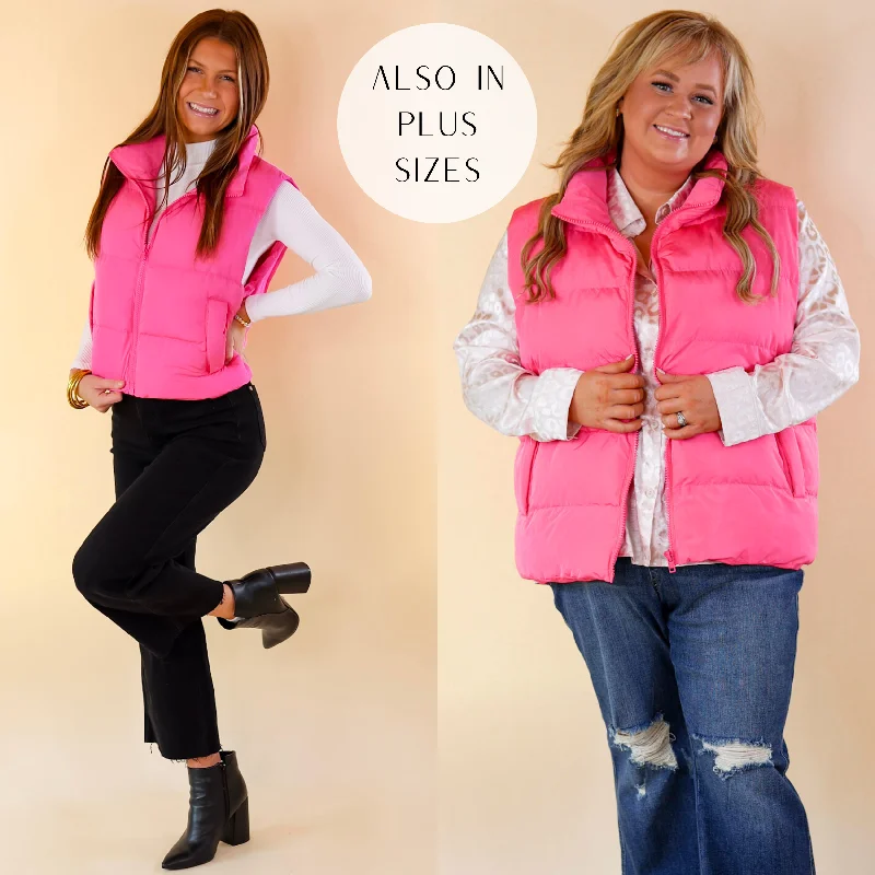 Whispering Pines Puffer Vest in Pink