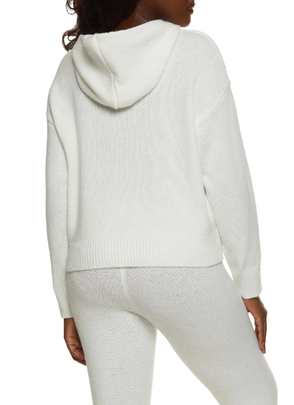 Brushed Knit Hooded Sweater