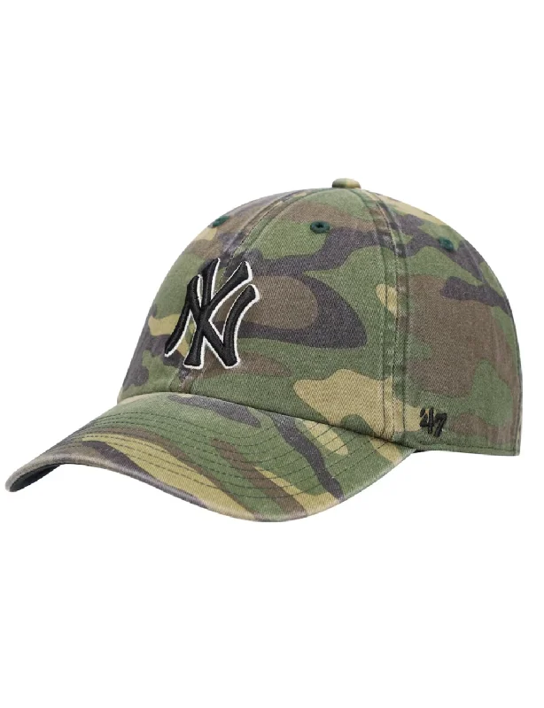 NY Yankees Basic Ball Cap, Camo/Black