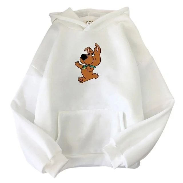 Muyogrt Oversize Cute Dog Print Sweatshirt Kawaii Hoodies Full Sleeve