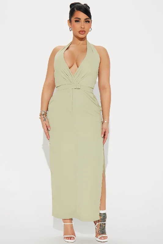 Adalee Twill Maxi Dress - Sage