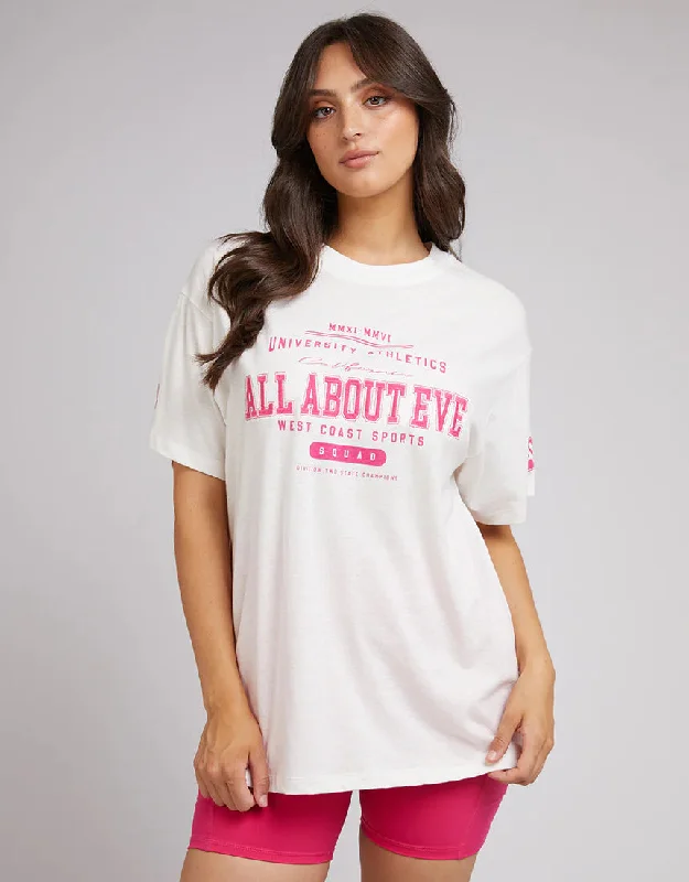 ALL ABOUT EVE DREWS SPORTS TEE VINTAGE WHITE