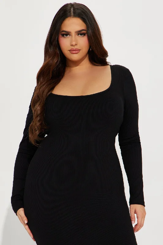 Ava Shapewear Maxi Dress - Black