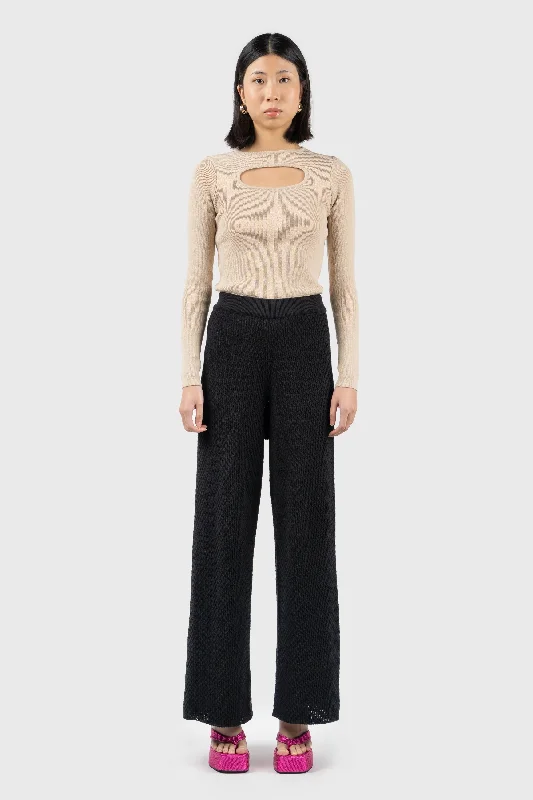 Cut Out Ribbed Knit Top