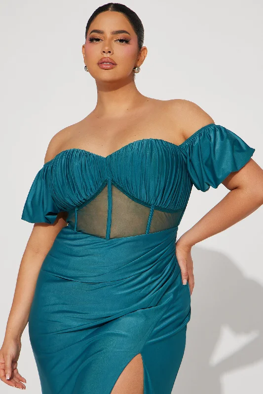 Emma Corset Gown - Teal