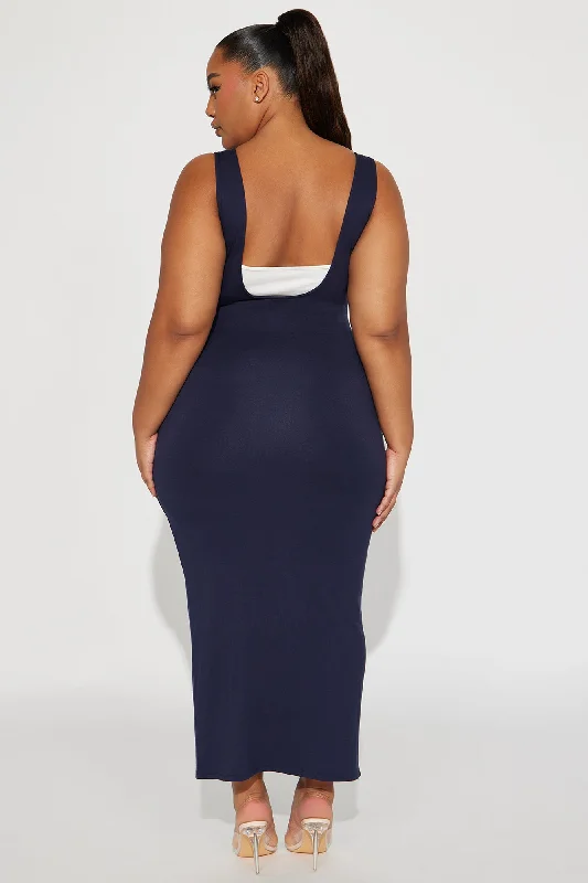 Emma Maxi Dress Set - Navy/combo