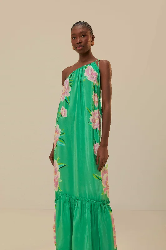 Green Floral Vibing Maxi Dress