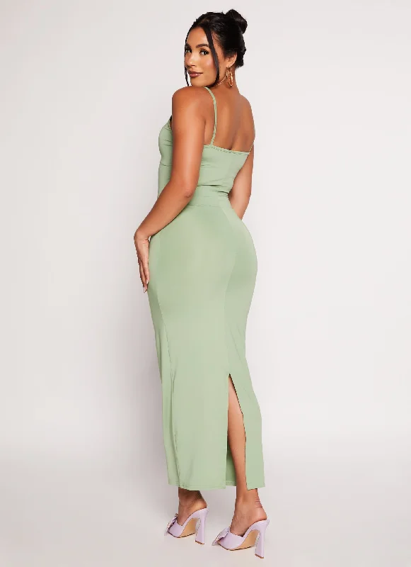 Daisy V Neck Bodycon Maxi Dress