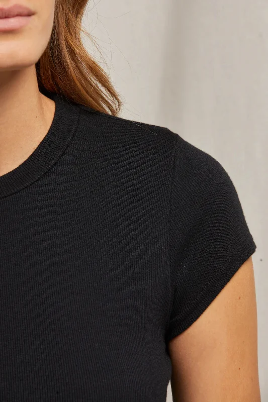 JUDE RIBBED BABY TEE - TRUE BLACK