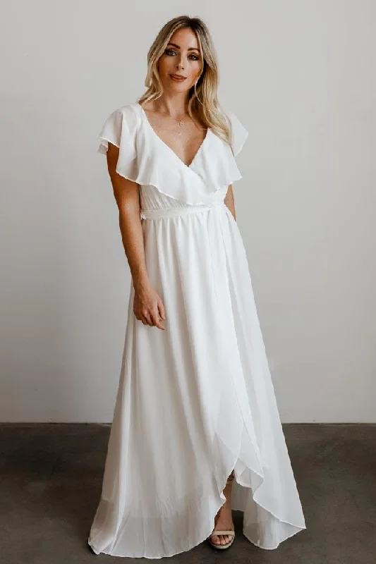 Katya Ruffle Maxi Dress | White