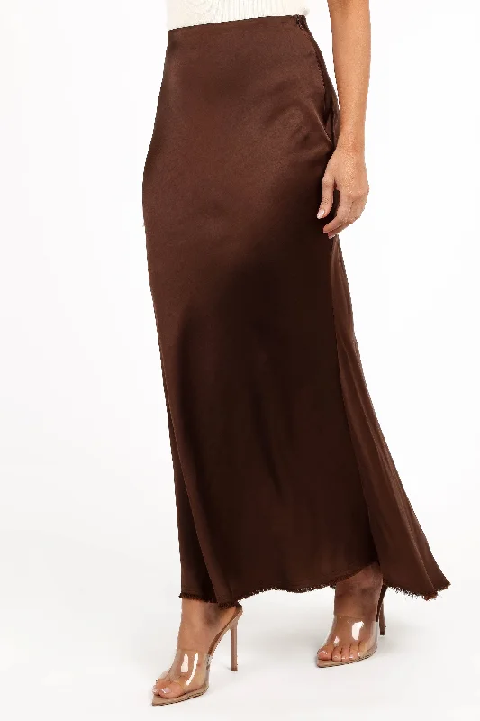 Kora Midi Skirt - Brown