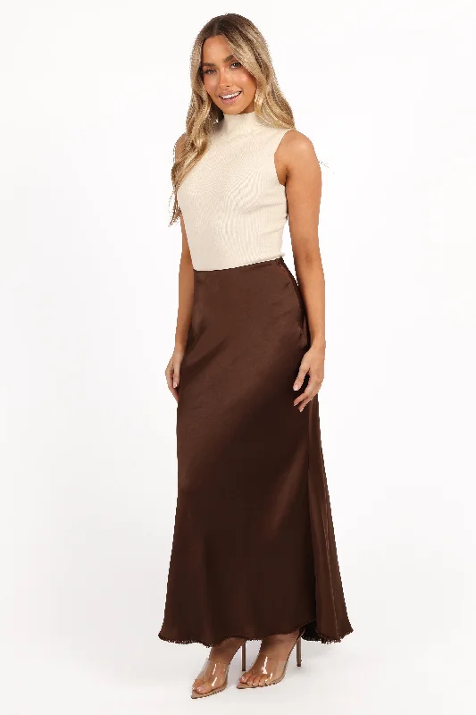 Kora Midi Skirt - Brown