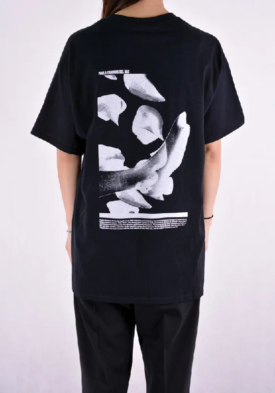 PAULA CANOVAS DEL VAS AT004 SHORT SLEEVE PRINTED T-SHIRT BLACK