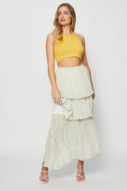 Print Cancan Layered Skirt