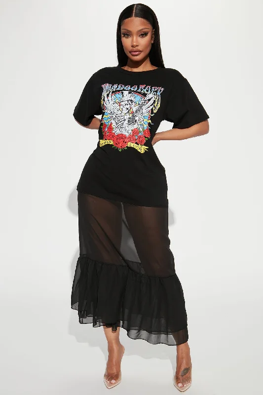 Rock On Maxi T-Shirt Dress - Black/combo