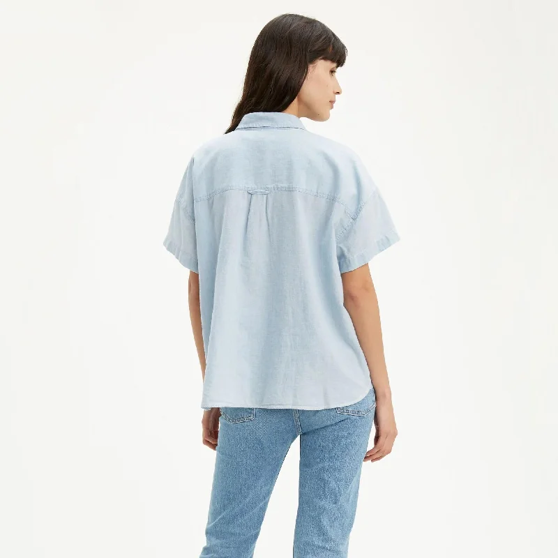 Short Sleeve Alexandra Shirt (Light Wash)