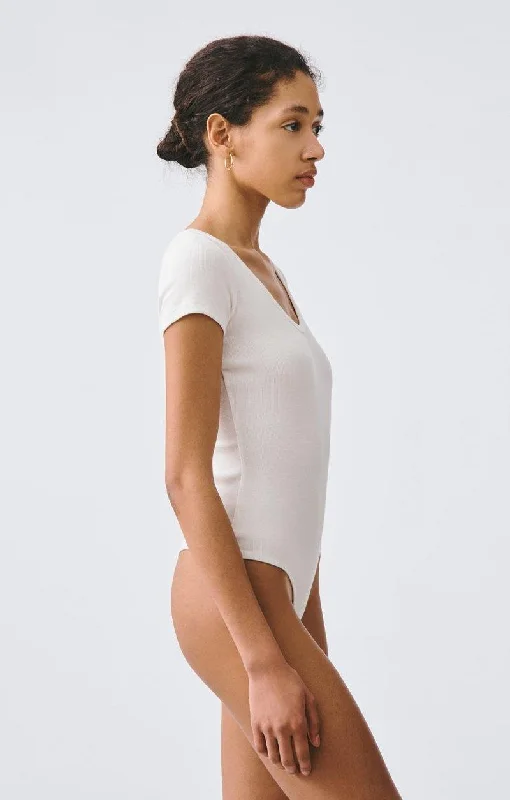 SS Rib Bodysuit (White)