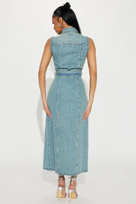 Tennessee Denim Maxi Dress - Light Wash