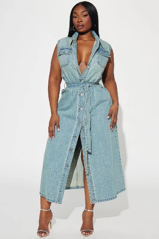 Tennessee Denim Maxi Dress - Light Wash