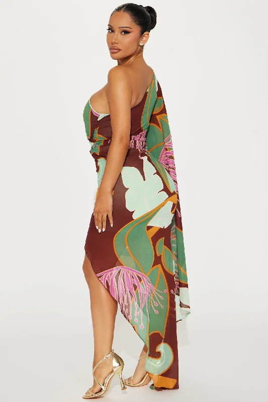 Time Of Your Life Maxi Dress - Chocolate/Combo