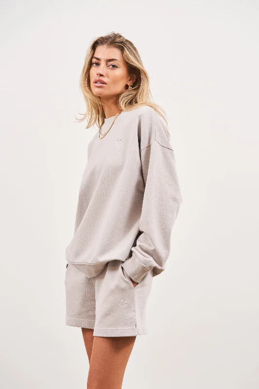 EMBLEM OVERSIZED SWEATSHIRT - GREY