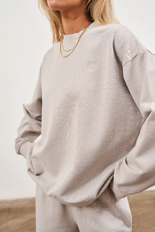 EMBLEM OVERSIZED SWEATSHIRT - GREY