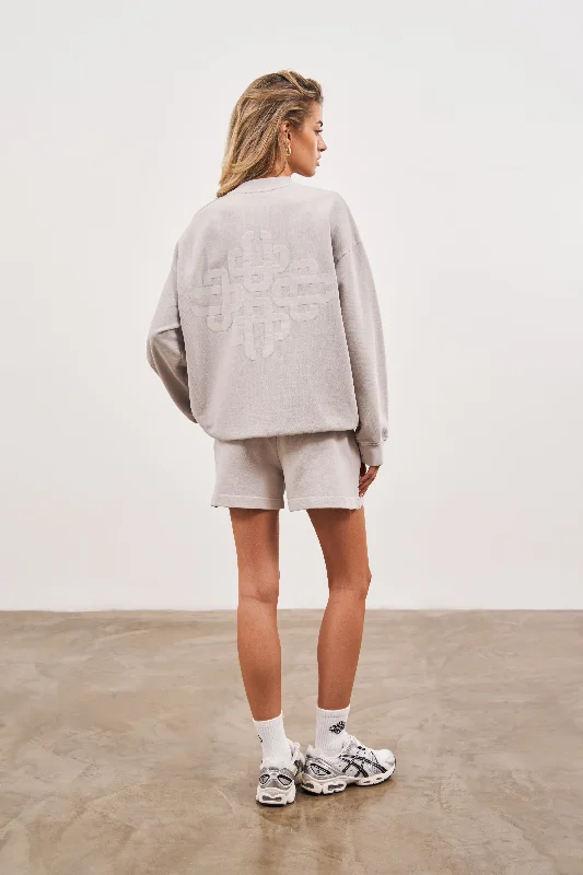 EMBLEM OVERSIZED SWEATSHIRT - GREY