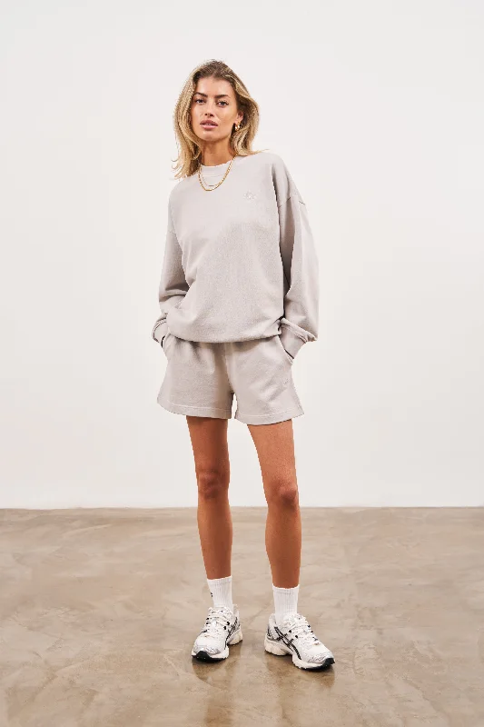 EMBLEM OVERSIZED SWEATSHIRT - GREY