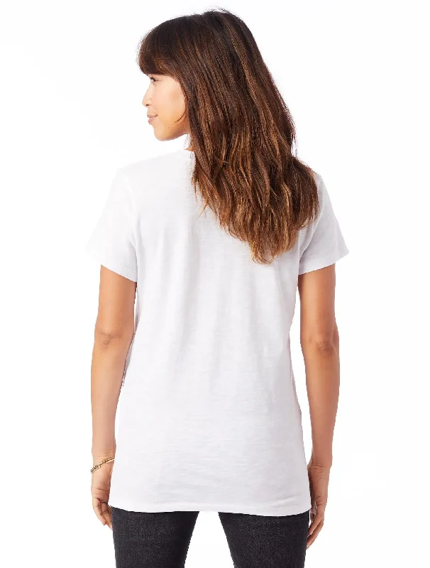 Weathered Slub So Low V-Neck T-Shirt (White)