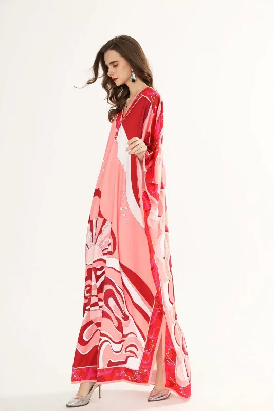 FashionSierra - Loose Printed Sexy Side Split Fashion Casual Long Maxi Dresses