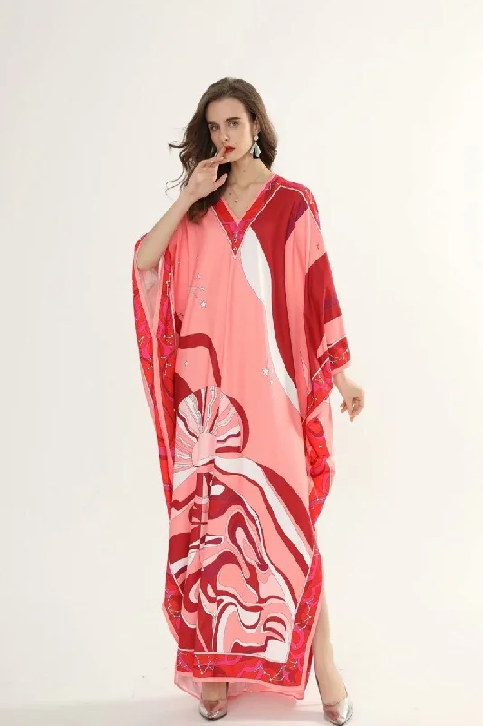 FashionSierra - Loose Printed Sexy Side Split Fashion Casual Long Maxi Dresses