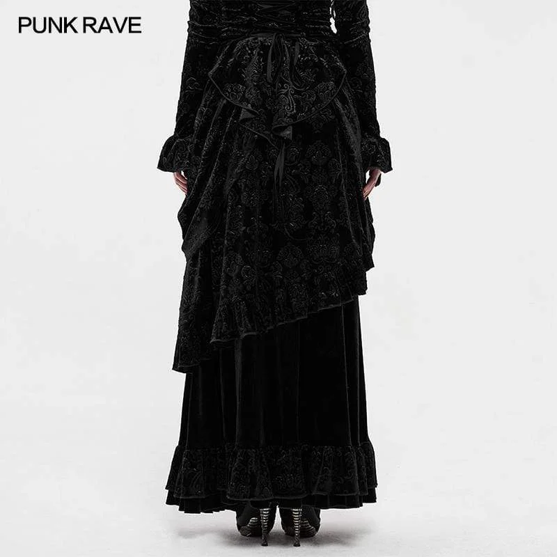 Women's Vintage Long Velvet Skirts